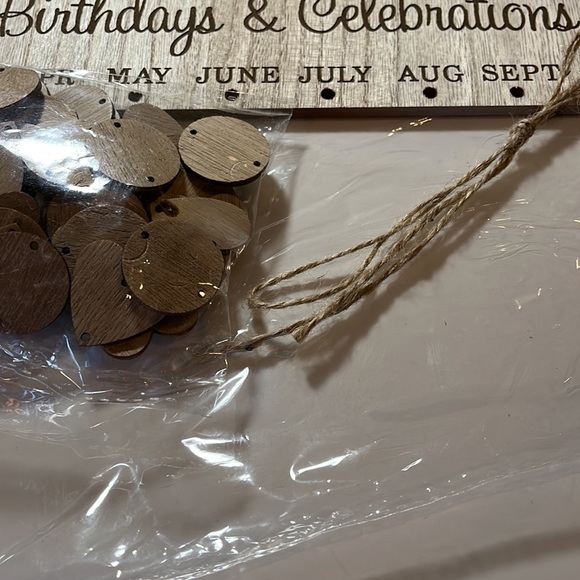 Family birthday board, L 16” W 4.9”, birch plywood, new. - Picture 2 of 2